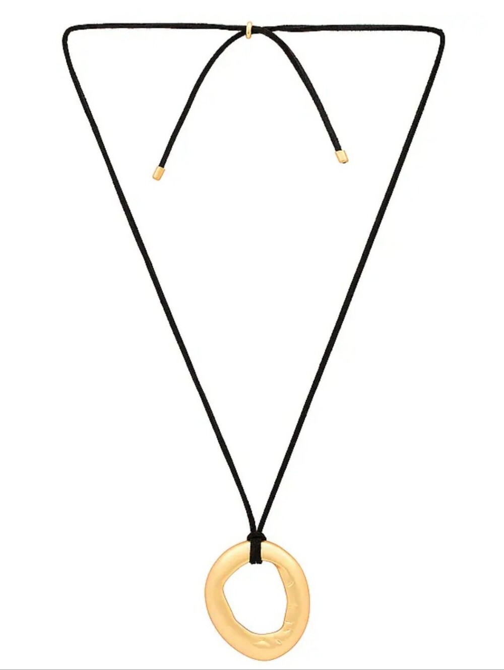 Heaven Mayhem BLACK Mini Necklace Black Cord Gold Round Pendant Adjustable